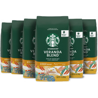 Starbucks Whole Bean Coffee-Starbucks Blonde Roast Coffee-Veranda Blend-100% Arabica-6 Bags (12 Oz Each)