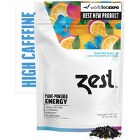 Zest 150Mg High Caffeine Energy Loose Leaf Blend - Blue Lady Black Tea - 4 Oz - Hot Or Iced - All Natural Strong Flavored Healthy Coffee Alternative Highly Caffeinated Substitute - Perfect For Keto