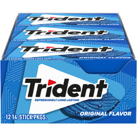 Trident Original Flavor Sugar Free Gum, 12 Packs Of 14 Pieces (168 Total Pieces)