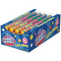 Dubble Bubble Gumball Tubes In Assorted Fruit Flavors, 12 Gumballs Per Tube (Pack Of 24)