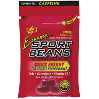 Extreme Sport Beans Energizing Jelly Beans For Exercise With Caffeine, Electrolytes And Vitamins, By Jelly Belly - Cherry Flavor, Case Of 24 X 1 Ounce Resealable Bags