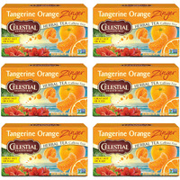 Celestial Seasonings Tangerine Orange Zinger Herbal Tea, Caffeine Free, 20 Tea Bags Box, (Pack Of 6)