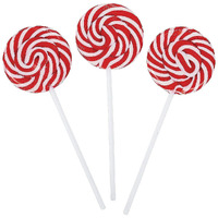 Swirl Lollipop Sucker - Bulk Set Of 24 Individually Wrapped Pops - Candy Buffets, Graduation Parties, Anniversaries & Weddings, Red