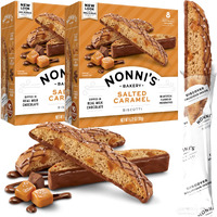 Nonni's Salted Caramel Biscotti Italian Cookies - 2 Boxes - Biscotti Individually Wrapped Cookies - Italian Biscotti Cookies W/Rich Milk Chocolate & Sea Salt - Kosher - 6.72 Oz