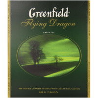 Greenfield Flying Dragon Green Tea Collection Finely Selected Speciality Tea 100 Double Chamber Teabags With Tags In Foil Sachets