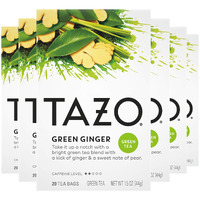 Tazo Tea Bags, Green Tea, Green Ginger, 20 Count (Pack Of 6)