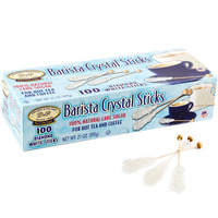 Dryden And Palmer Rock Candy Demitasse Sticks, White, Unwrapped, 100 Count For Coffee And Cocktails - Certified Kosher, Non Gmo, Gluten-Free