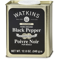 Watkins Gourmet Spice Tin, Pure Ground Black Pepper, 12 Oz. Tin, 1 Count