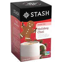 Stash Tea Holiday Chai Tea 18 Count Tea Bags (Pack Of 6), Individual Spiced Black Tea Bags For Use In Teapots Mugs Or Cups, Brew Hot Tea Or Iced Tea