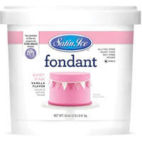 Satin Ice Baby Pink Fondant, Vanilla, 2 Pounds