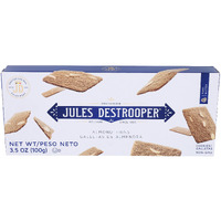 Jules Destrooper Almond Thins - Caramelized Butter Biscuits, Kosher Dairy, Authentic Made In Belgium - 3.5Oz