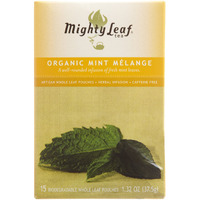 Mighty Leaf Organic Tea, Mint Melange, 15-Count Whole Leaf Pouches 1.32 Oz (Pack Of 3)