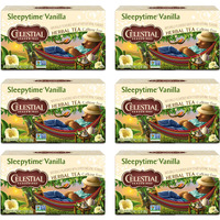 Celestial Seasonings Sleepytime Herbal Vanilla Tea, Caffeine Free, 20 Tea Bags Box, (Pack Of 6)