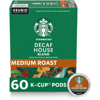 Starbucks Decaf K-Cup Coffee Pods, House Blend For Keurig Brewers, 6 Boxes (60 Pods Total)
