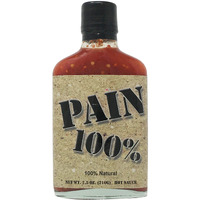 Pain 100% - Organic Hot Sauce - 7.5Oz Bottle - 250,000-1,000,000 Scovilles - Made In Kansas, Usa. Made With Habanero Peppers - 100% Natural Ingredients