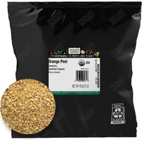 Frontier Organic Orange Peel Granules, 1-Pound Bulk, Citrusy Sweet Scent, Tangy Sharp Taste For Marinades Rubs & Sweet Treats