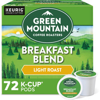 Green Mountain Coffee Roasters Breakfast Blend Single-Serve Keurig K-Cup Pods, Light Roast Coffee, 72 Count (6 Packs Of 12)