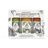 Queen Majesty 2Oz Hot Sauce Sampler, Mini 2 Oz - Jalapeo, Scotch Bonnet, Red Habanero / Award Winning Sauces - All Natural, Kosher, Vegan, Gluten Free, No Sugar, Made In Nyc - Seen On Hot Ones