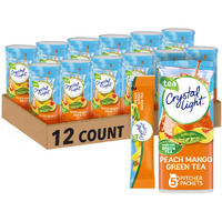 Crystal Light Sugar-Free Peach Mango Green Tea Naturally Flavored Powdered Drink Mix 60 Count Pitcher Packets