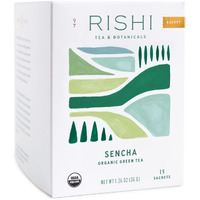 Rishi Tea Sencha Green Tea | Usda Organic Direct Trade Sachet Tea Bags, Certified Kosher Caffeinated Japanese Green Tea | 15 Count (Pack Of 1)