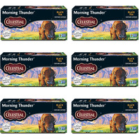 Celestial Seasonings Morning Thunder Black Tea, Caffeinated, 20 Tea Bags Box, (Pack Of 6)
