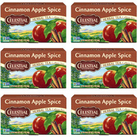 Celestial Seasonings Cinnamon Apple Spice Herbal Tea, Caffeine Free, 20 Tea Bags Box, (Pack Of 6)