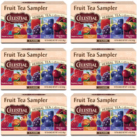 Celestial Seasonings Fruit Tea Sampler Herbal Variety Pack, Caffeine Free, 18 Tea Bags Box, (Pack Of 6)