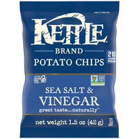 Kettle Brand Potato Chips, Sea Salt & Vinegar Kettle Chips, Snack Bag, 1.5 Oz (Pack Of 24)