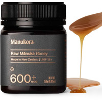 Manukora Raw Manuka Honey Mgo 600+ From New Zealand, Non-Gmo, Monofloral, Traceable From Hive To Hand, Daily Immune Support - 250G (8.8 Oz)