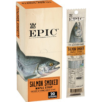 Epic Smoked Salmon Strips, Wild Caught, Paleo Friendly, 20 Ct, 0.8Oz Strips
