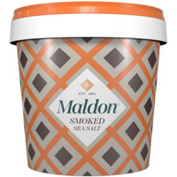Maldon Salt, Smoked Sea Salt Flakes, 1.1 Lb (500 G), Bulk Tub, Kosher, Natural, Gently Smoked Over Oak, Handcrafted, Gourmet, Pyramid Crystals