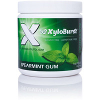 Xyloburst 100% Xylitol, Natural Chewing Gum 100 Count Jar Non Gmo, Vegan, Aspartame Free, Sugar Free (Spearmint, 1 Jar)