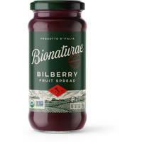 Bionaturae Organic Bilberry Fruit Spread - Jelly Organic, Non-Gmo, Usda Certified, No Sugar Added, No Preservatives, Organic Fruit Jam, Jam Organic, Made In Italy - 9 Oz