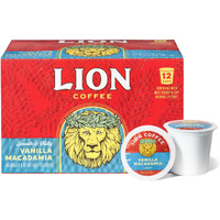 Lion Coffee Vanilla Macadamia Flavored Medium Roast Coffee, Single-Serve Coffee Pods, Compatible With Keurig Brewers, Hawaiian Inspired Taste - (12 Count Box)