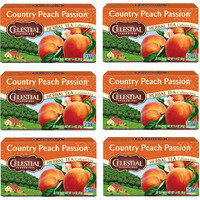 Celestial Seasonings Country Peach Passion Herbal Tea, Caffeine Free, 20 Tea Bags Box, (Pack Of 6)