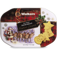 Walkers Assorted Shortbread Cookies In Festive Shapes- Shortbread Cookie Tin (12.6 Oz) - Includes Christmas Tree, Bell, Star And Santa Claus Shaped Christmas Cookies In Tin