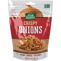 Fresh Gourmet Lightly Salted Crispy Onions | 3.5 Ounce (Pack Of 6) | Low Carb | Crunchy Snack And Salad Topper