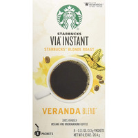 Starbucks Via Instant Coffee, Veranda Blend, 8 Ct