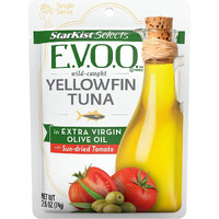 Starkist E.V.O.O. Yellowfin Tuna In Extra Virgin Olive Oil With Tomato Basil, 2.6 Oz, Pack Of 24