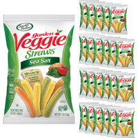 Sensible Portions Veggie Straws, Sea Salt Flavor, Gluten-Free Chips, Individual Snacks, 1 Ounce Bag, 24-Pack