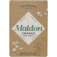 Maldon Salt, Smoked Sea Salt Flakes, 4.4 Oz (125 G), Kosher, Natural, Gently Smoked Over Oak, Handcrafted, Gourmet, Pyramid Crystals, 2 Count