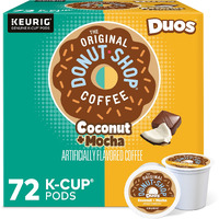 The Original Donut Shop Duos Coconut + Mocha Keurig Single-Serve K-Cup Pods, Medium Roast Coffee, 72 Count (6 Packs Of 12)
