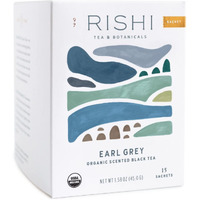 Rishi Tea Earl Grey Tea | Usda Organic Direct Trade Sachet Tea Bags, Certified Kosher Pure Black Tea With Bergamot Oil, Energizing & Caffeinated | 15 Count (Pack Of 1)
