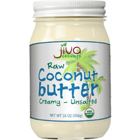 Jiva Organics Raw Organic Coconut Butter 16 Ounce Jar - Creamy, Unsalted