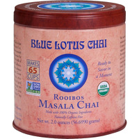 Blue Lotus Chai - Rooibos Flavor Masala Chai - Makes 65 Cups - 2 Ounce Masala Spiced Chai Powder With Organic Spices - Instant Indian Tea No Steeping - No Gluten