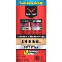 Jack Links Premium Cuts Beef Steak, Original, Strips -Great Protein Snack With 11G Of Protein And 1G Of Carbs Per Serving, Made With Beef, 1 Ounce (Pack Of 12)