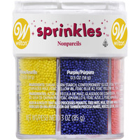 Wilton Nonpareils 6 Mix Sprinkle Assortment Baking Supplies, 3/(85 G), Orange, Kosher