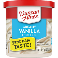 Duncan Hines Creamy Vanilla Flavored Frosting, 16 Oz Can Of Dessert And Cake Frosting (8 Pack)