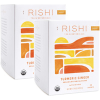 Rishi Tea Turmeric Ginger Herbal Tea | Immune Support, Organic, Caffeine-Free, Ayurvedic, Energy-Boosting | Citrus Flavors For Taste | 15 Sachet Bags, 1.75 Oz (Pack Of 2)