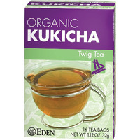 Eden Kukicha Organic Roasted Twig Tea, George Ohsawa Macrobiotic, Low Caffeine, 16 Unbleached Manila Tea Bags/Box